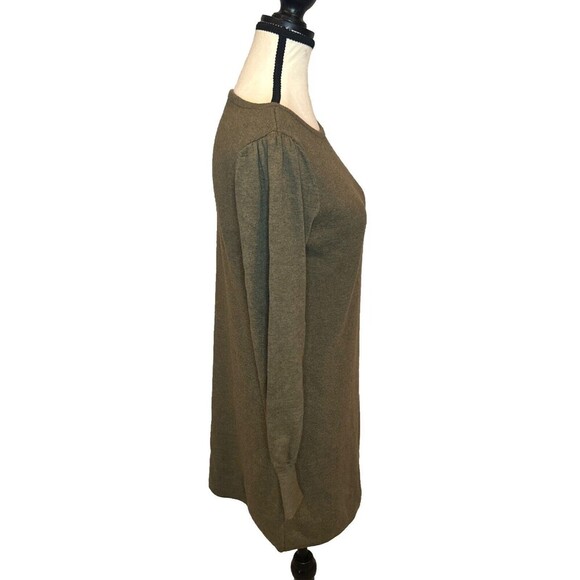 Lilla P GREEN Puffed Long Sleeve Crew Neck Sweater Dress Tunic Women’s Size S - Picture 5 of 10